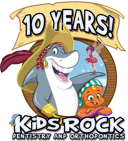 Kids Rock Dentistry 10 years anniversary badge